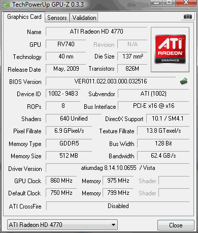 Обзор видеокарты ATI Radeon HD 4770